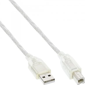 InLine USB 2.0 Cable Type A to B male transparent 10m