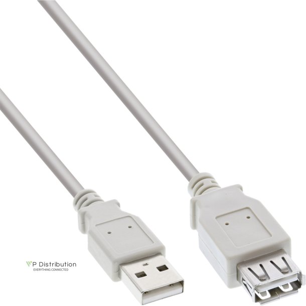 InLine USB 2.0 Extension Cable A male to female grey 2m