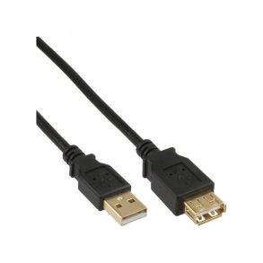 InLine USB 2.0 Extension Cable Type A male to A female gold plated black 2m