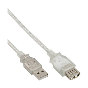 InLine USB 2.0 Extension Cable Type A male to female transparent 0.5m