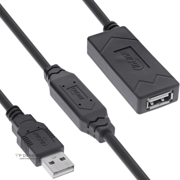 InLine&reg; USB 2.0 active extension, USB-A male/female, 15m