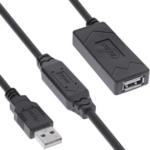 InLine&reg; USB 2.0 active extension, USB-A male/female, 20m
