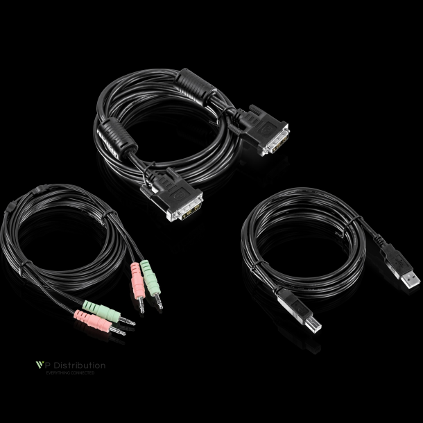 Trendnet 10 ft. DVI-I, USB,and Audio KVM Cable Kit