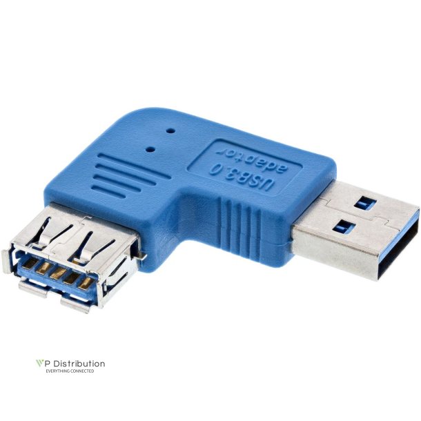 InLine USB 3.0 Adapter Type A male to A female left angled 90