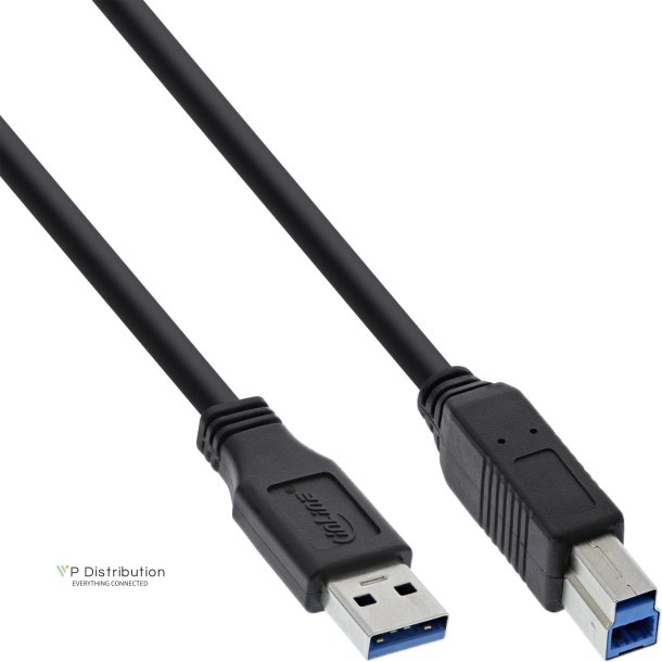 InLine USB 3.0 Cable Type A male to Type B male black 0.3m