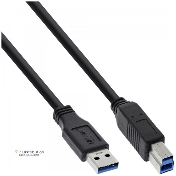 InLine USB 3.0 Cable Type A male to Type B male black 0.5m