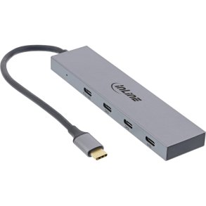InLine USB 3.2 Gen.2 Hub, USB Type-C to 4 Port Type-C wo/PSU Grey