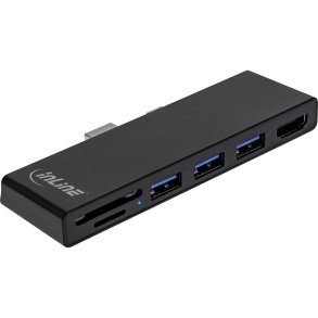 InLine® MultiHub, Surface Pro 4/5/6, 3x USB-A 3.2 female, HDMI 4K, Cardreader