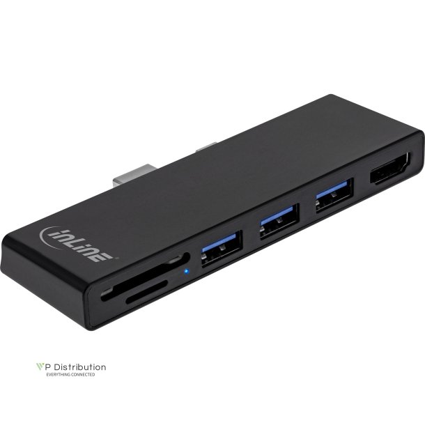 InLine&reg; MultiHub, Surface Pro 4/5/6, 3x USB-A 3.2 female, HDMI 4K, Cardreader