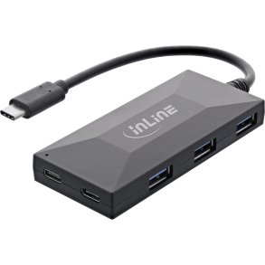 InLine® USB 3.2 Gen.1 Hub, USB-C to 2 Port USB-C and 3 Port USB-A, w/o PSU