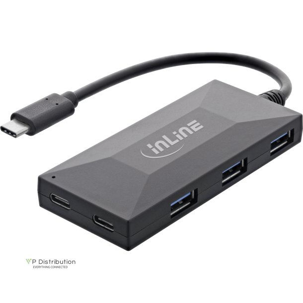 InLine&reg; USB 3.2 Gen.1 Hub, USB-C to 2 Port USB-C and 3 Port USB-A, w/o PSU