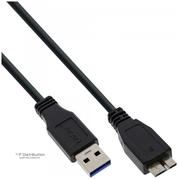 InLine USB 3.0 Cable Type A male to Micro B male black 0.5m