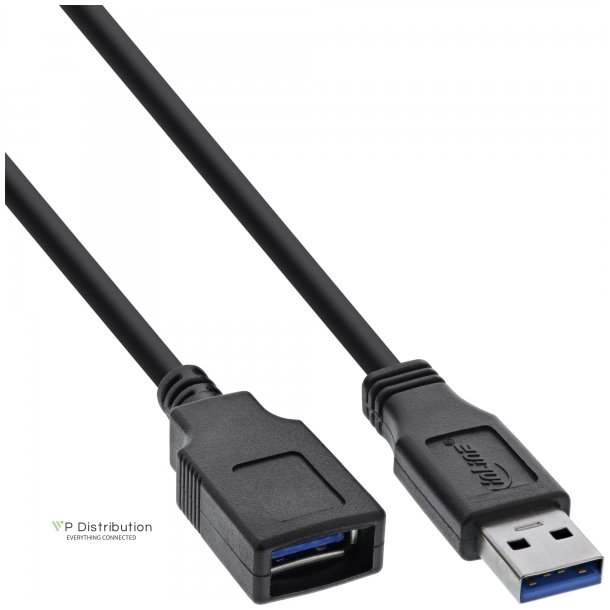 InLine USB 3.0 Cable Type A male to Type A female black 0.5m