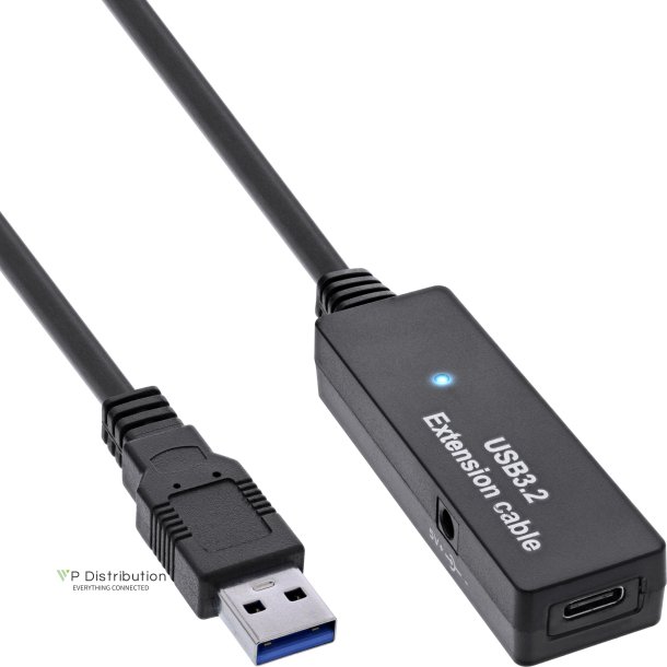 InLine&reg; USB 3.2 Gen.1 active extension, USB-A male to USB-C female, 5m