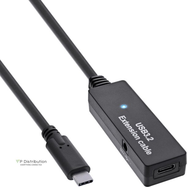 InLine&reg; USB 3.2 Gen.1 active extension, USB-C male to USB-C female, 5m