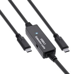 InLine&reg; USB 3.2 Gen.1 active cable, USB-C male to USB-C male, 15m