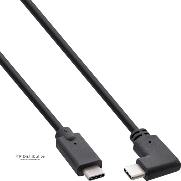 InLine USB 3.2 Gen.2 Cable, USB Type-C male/male angled, black, 1m