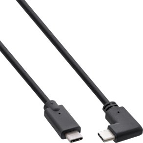 InLine USB 3.2 Gen.2 Cable, USB Type-C male/male angled, black, 2m
