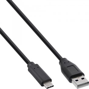InLine USB 2.0 Cable, Type C male to A male, black, 1m