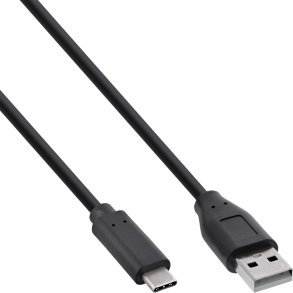 InLine USB 2.0 Cable, Type C male to A male, black, 5m