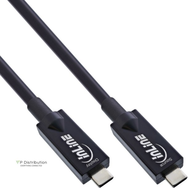 InLine&reg; USB 3.2 Gen.2 AOC cable, USB-C male/male, black, 15m