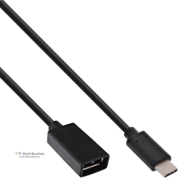 InLine&reg; USB 3.1 OTG Adapter Cable, Type C male to A female, black, 0,15m