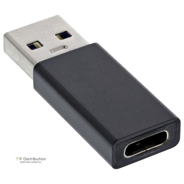 InLine&reg; USB 3.2 Gen.2 adapter, USB-A male to USB-C female (Gen.1)