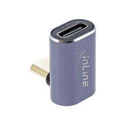 InLine&reg; USB4 Adapter, USB Type-C male/female up/down angled, aluminium, grey