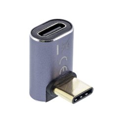 InLine&reg; USB4 Adapter, USB Type-C male/female up/down angled, aluminium, grey