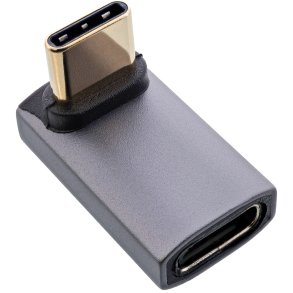 InLine® USB4 adapter, USB-C male/female angled up/down, aluminium, grey
