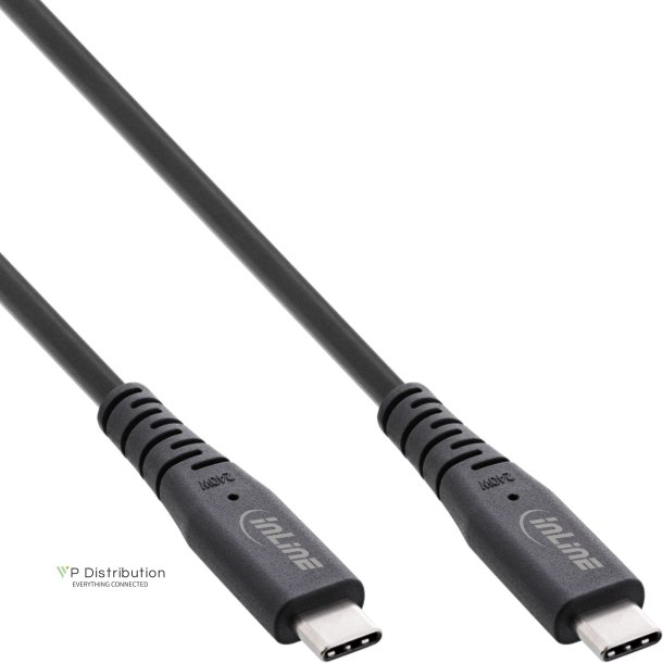 InLine USB4 cable, USB Type-C male/male, PD 240W, 8K60Hz, TPE black, 1m