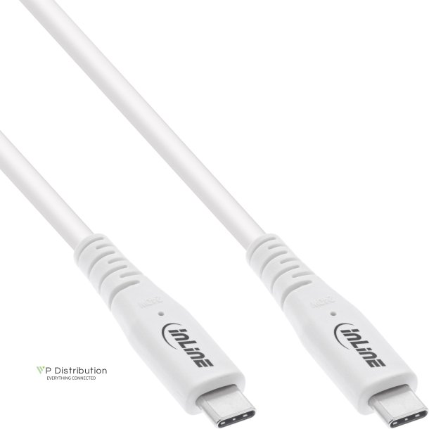 InLine&reg; USB4 cable, USB Type-C male/male, PD 240W, 8K60Hz, TPE white, 1.5m