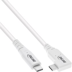 InLine&reg; USB4 cable, USB Type-C, one side angled, PD 240W, 8K60Hz, TPE white, 2m