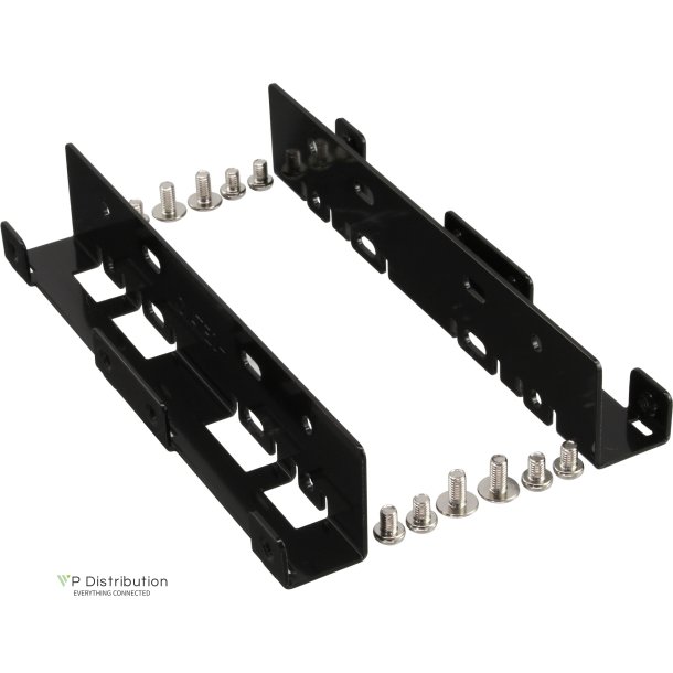 InLine&reg; Two 2.5" HDD / SSD to 3.5" HDD size Braket Kit only Bracket and Screws black