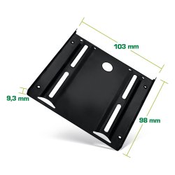 InLine&reg; HDD/SSD mounting frame, 2,5" to 3,5", with screws, black