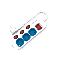 ROLINE Table PowerStrip 3x, +Sw, colored 1x A + 1x C, CEE7/7, Blue, 1.5m