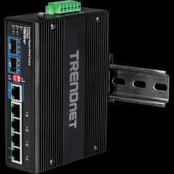 Trendnet 6-port hardened Industrial Gigabit Ultra PoE+ Switch (5 Gigabit / 1 shared SFP / 1 dedicated SFP)