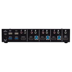 SmartAVI HDMI, 3-Port, KVM Switch with USB 3.0, MHL and Stereo Audio support. Includes: [HKM-PRO, PS5VD3A]