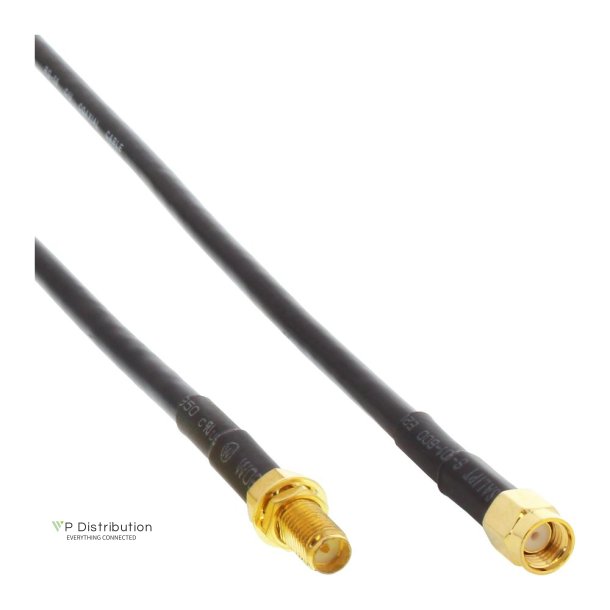 InLine WIFI Cable R-SMA Plug to R-SMA coupling 2m