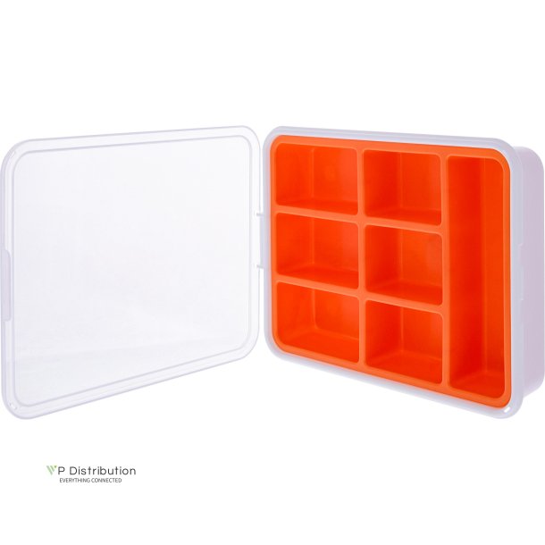 InLine&reg; Small Components Box, 7 compartments, 180x140x40mm, orange