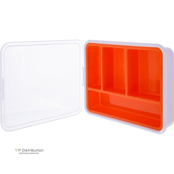 InLine&reg; Small Components Box, 4 compartments, 180x140x40mm, orange