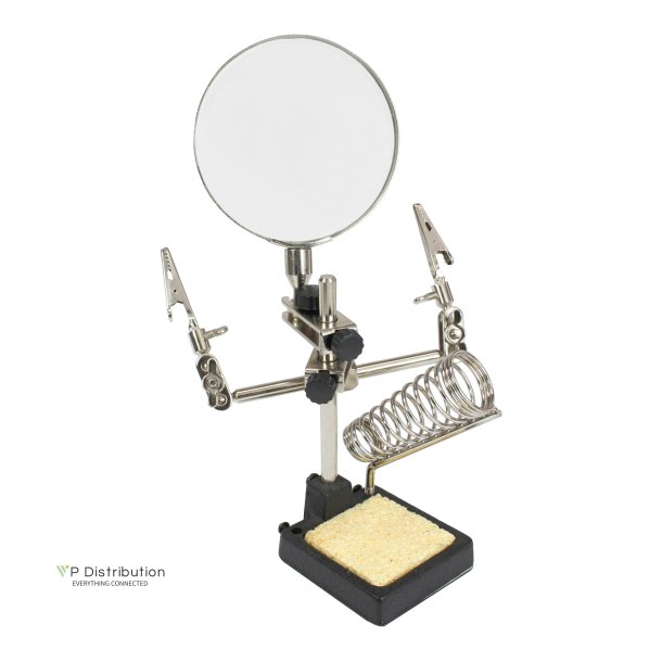 InLine&reg; Soldering Stand with magnifier and soldering iron bracket