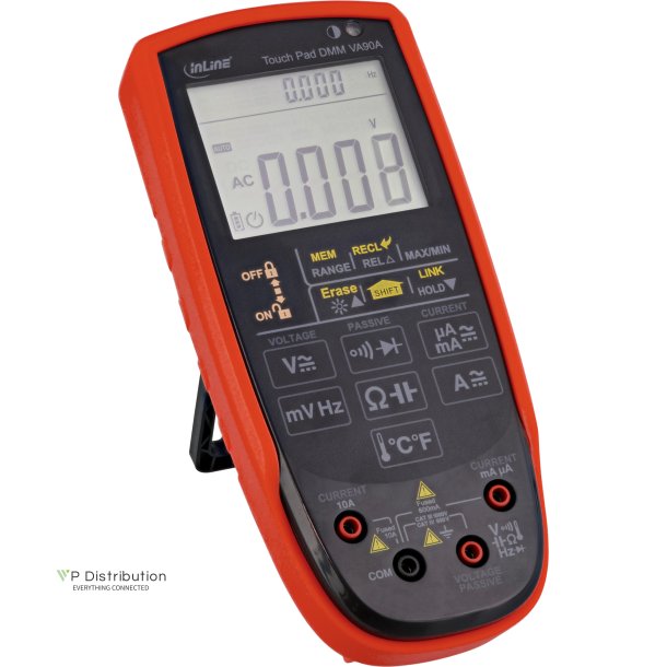 InLine Multimeter with touch pad and illuminated display, CAT III / CAT IV