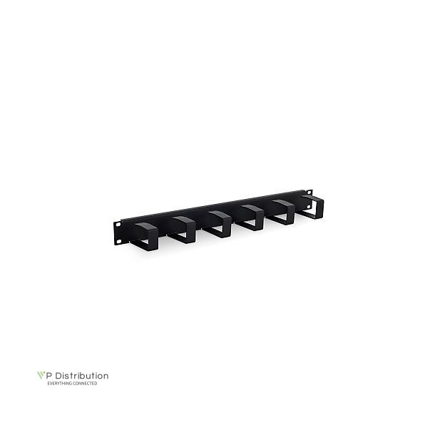 Triton 19" Cable Management Panel 1U, 6Metal Brackets 40X70Mm, Black