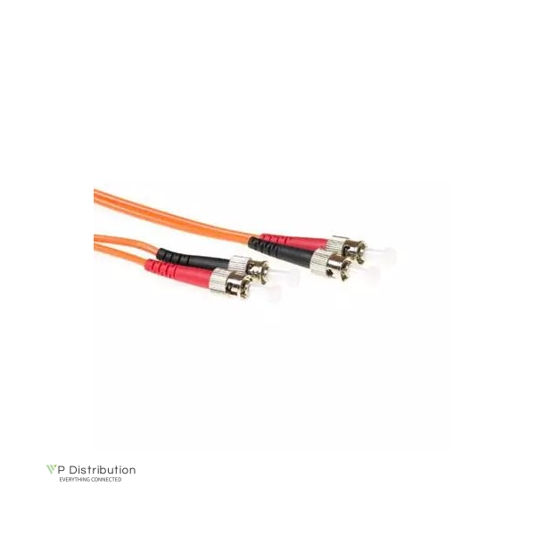 ACT 50 meter LSZH Multimode 50/125 OM2 fiber patch cable duplex with ST connectors