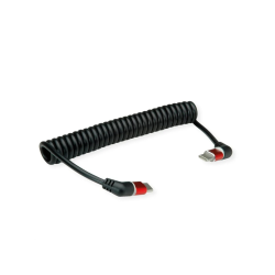 ROLINE USB2.0 Charging Cable, Spiral, C-C, M/M, 60W, 1.5m