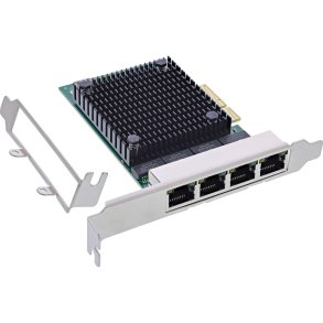 InLine® Quad Gigabit network card, 4x RJ45 2.5Gb/s, PCIe x4, incl. LP bracket