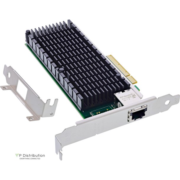 InLine&reg; 10-Gigabit network card, 1x RJ45 10Gb/s, PCIe x8, incl. LP bracket