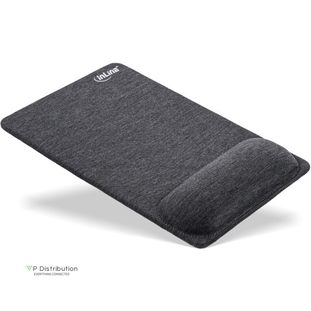 InLine&reg; mouse pad with wrist-rest, textile, black