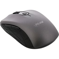 InLine&reg; Mouse 3-in-1, Bluetooth + 2x 2.4GHz, 5 buttons, optical, grey/black
